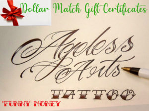 Black Friday Dollar Match Tattoo Gift certificats