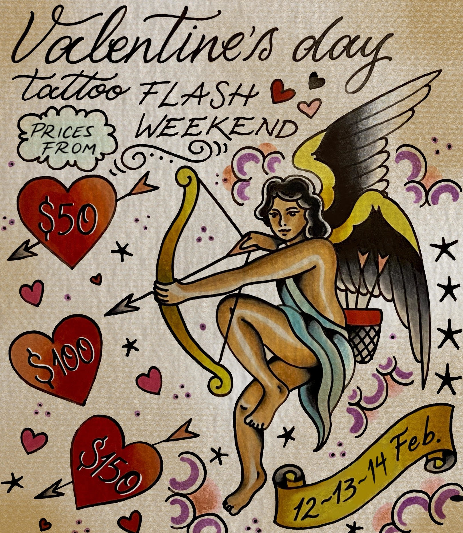 Valentines Day Tattoo Flash Weekend
